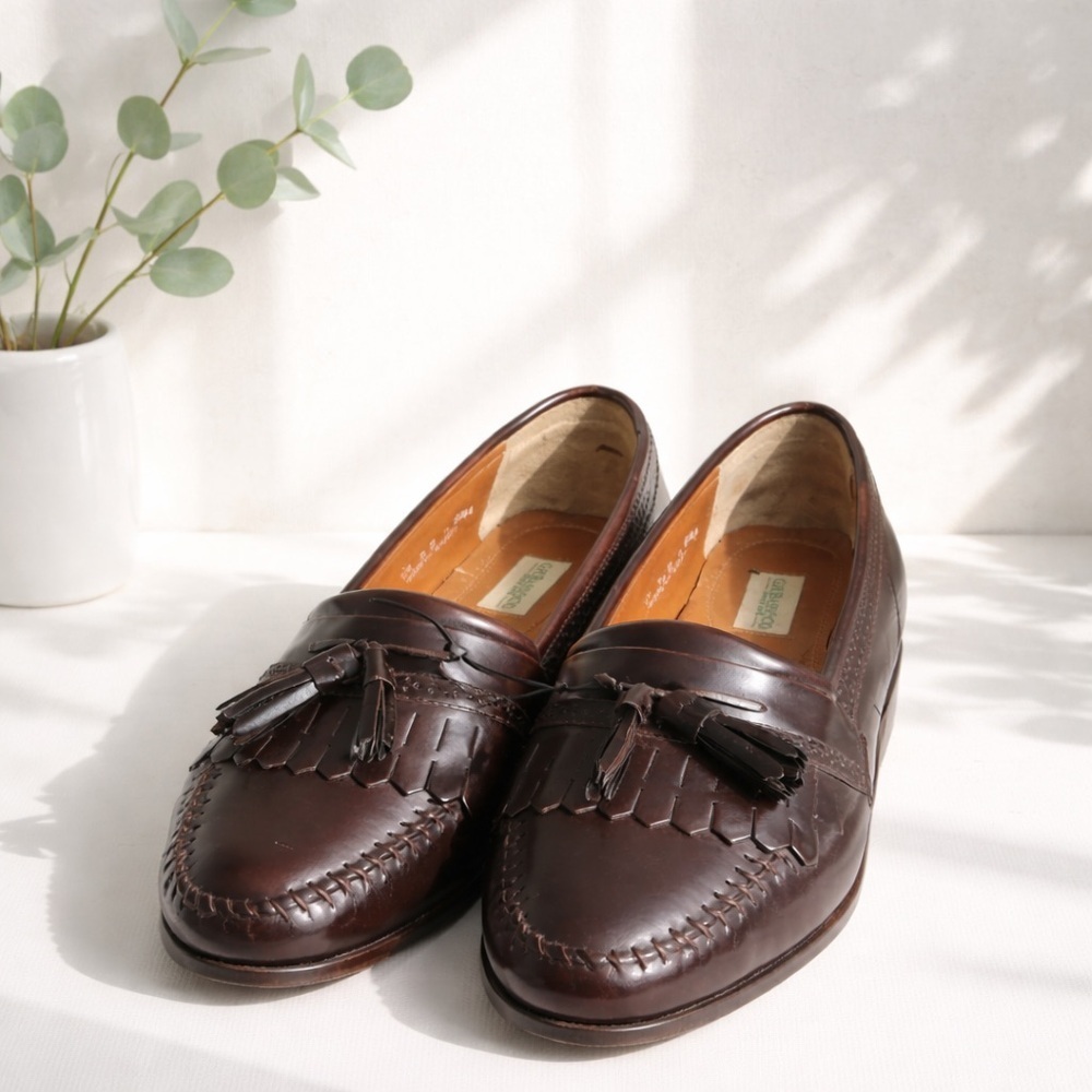 G.H. Bass & Co. Brown Leather Tassel Kiltie Loafers